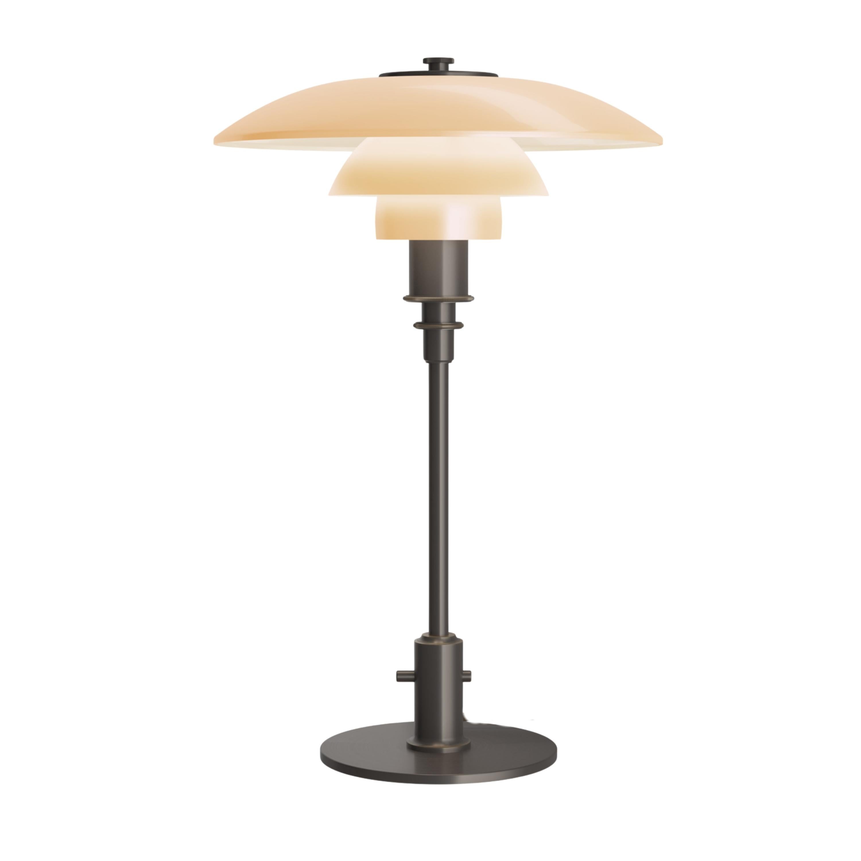 Mid-Century Modern Poul Henningsen 'PH 3/2' Lampe de table en verre opale et terre cuite, édition limitée en vente