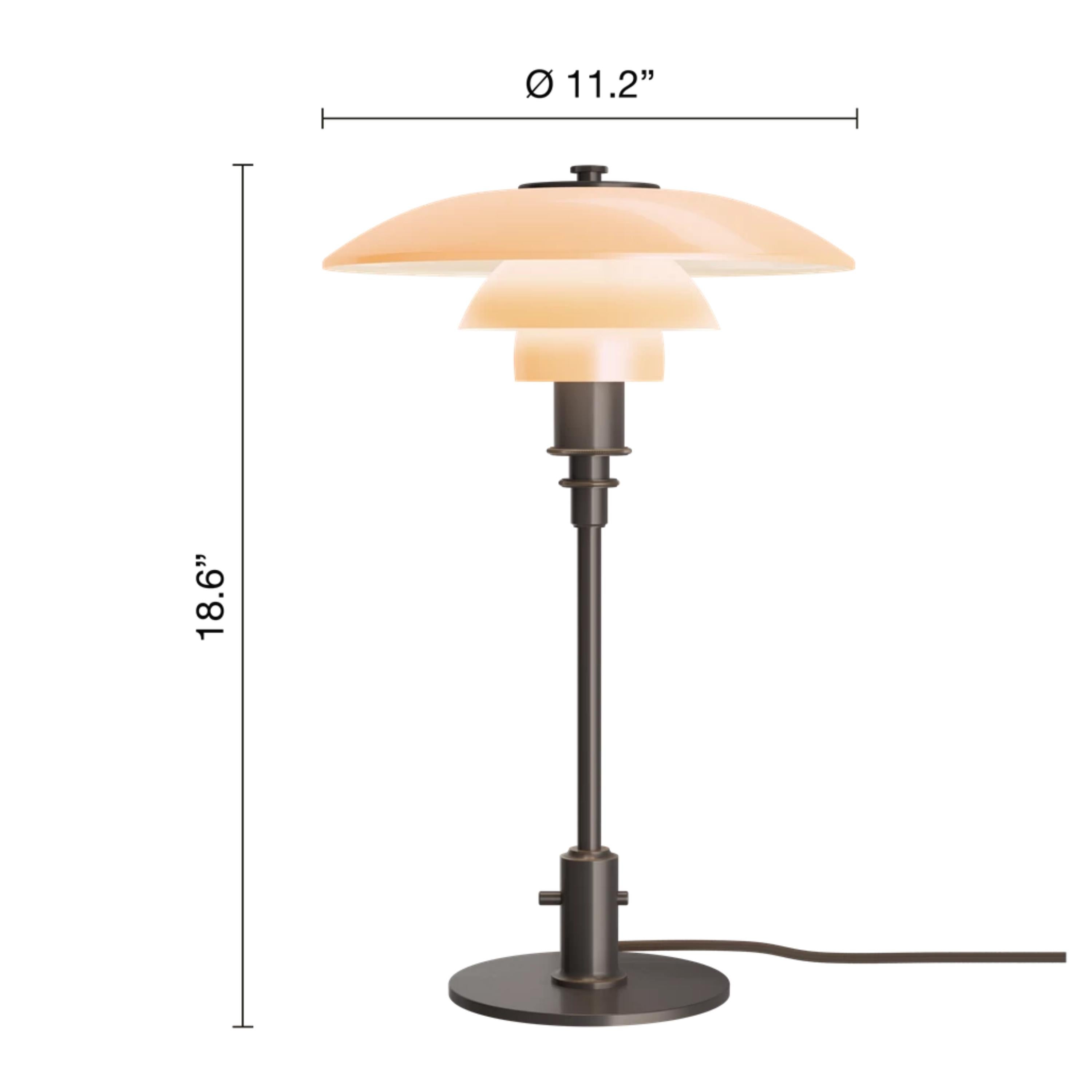 Poul Henningsen 'PH 3/2' Lampe de table en verre opale et terre cuite, édition limitée en vente 1
