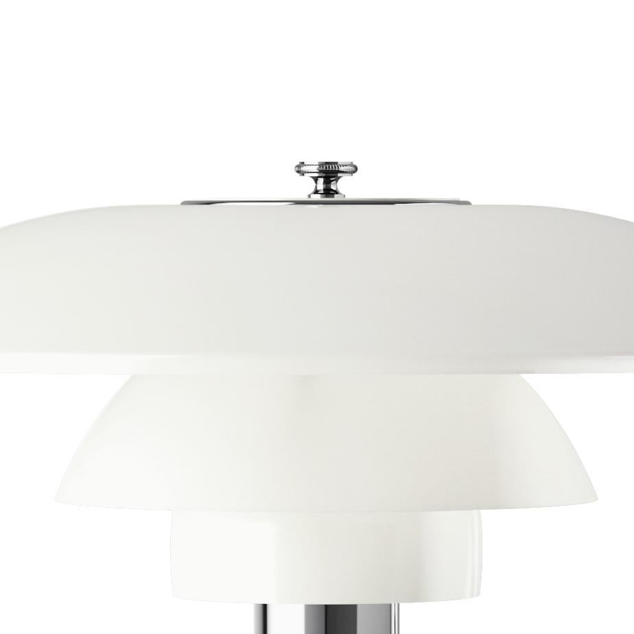 Poul Henningsen 'PH 3-2' Opaline Glass and Chrome Wall Lamp for Louis Poulsen For Sale 2