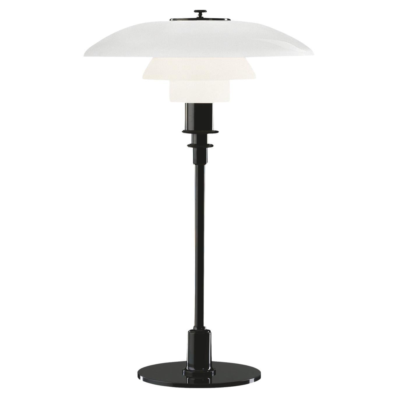 Poul Henningsen PH 3/2 Opaline Glass Table Lamp for Louis Poulsen in Black For Sale