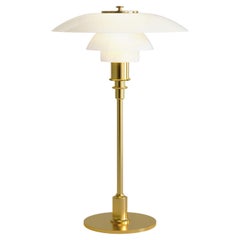 Poul Henningsen PH 3/2 Opaline Glass Table Lamp for Louis Poulsen in Brass