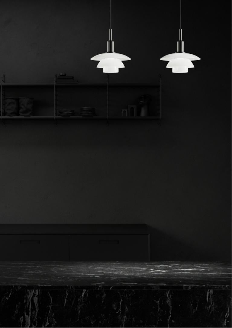 Lampe à suspension en métal PH 3/3 Poul Henningsen pour Louis Poulsen en noir en vente 4