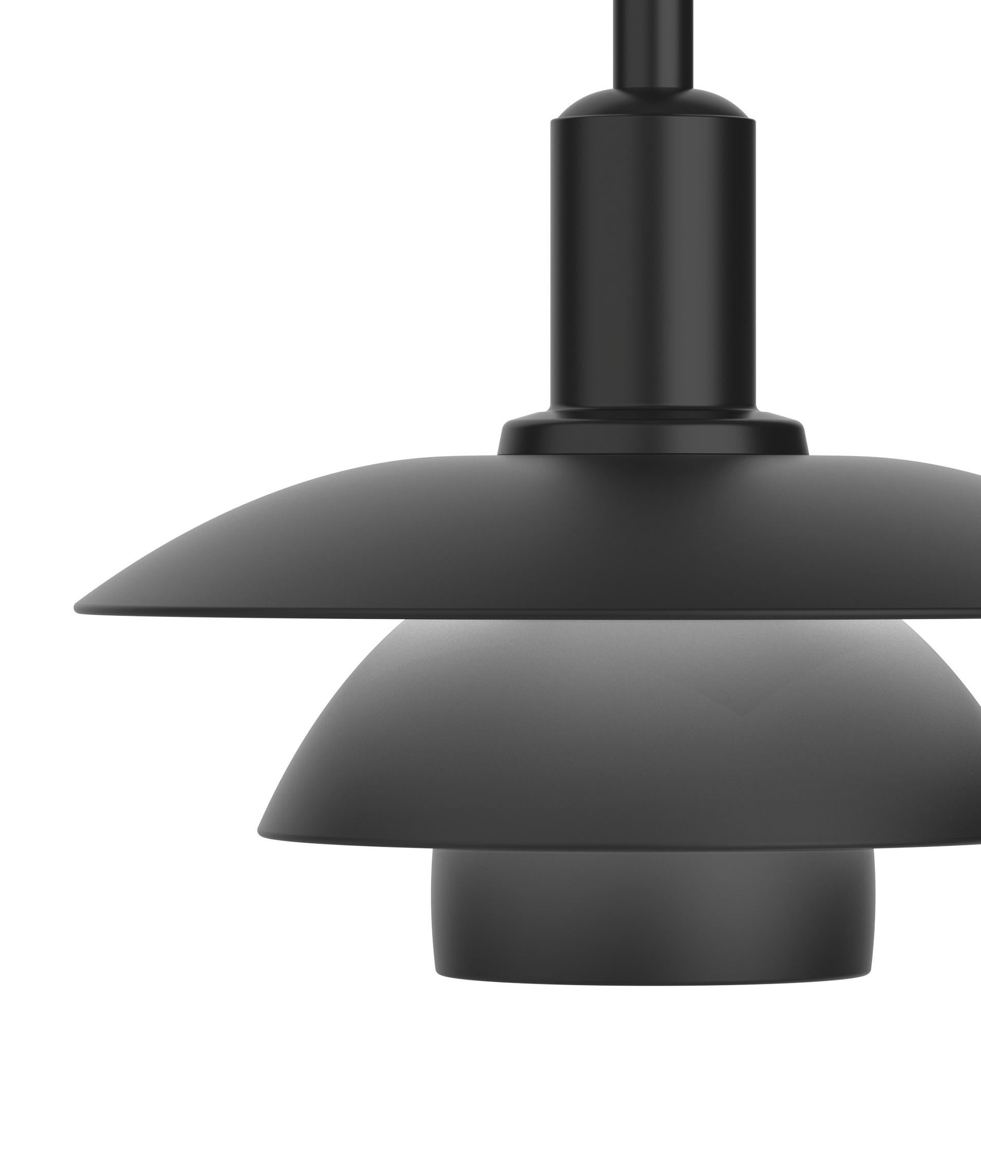 Danish Poul Henningsen 'PH 3/3' Metal Pendant Lamp for Louis Poulsen in Black For Sale