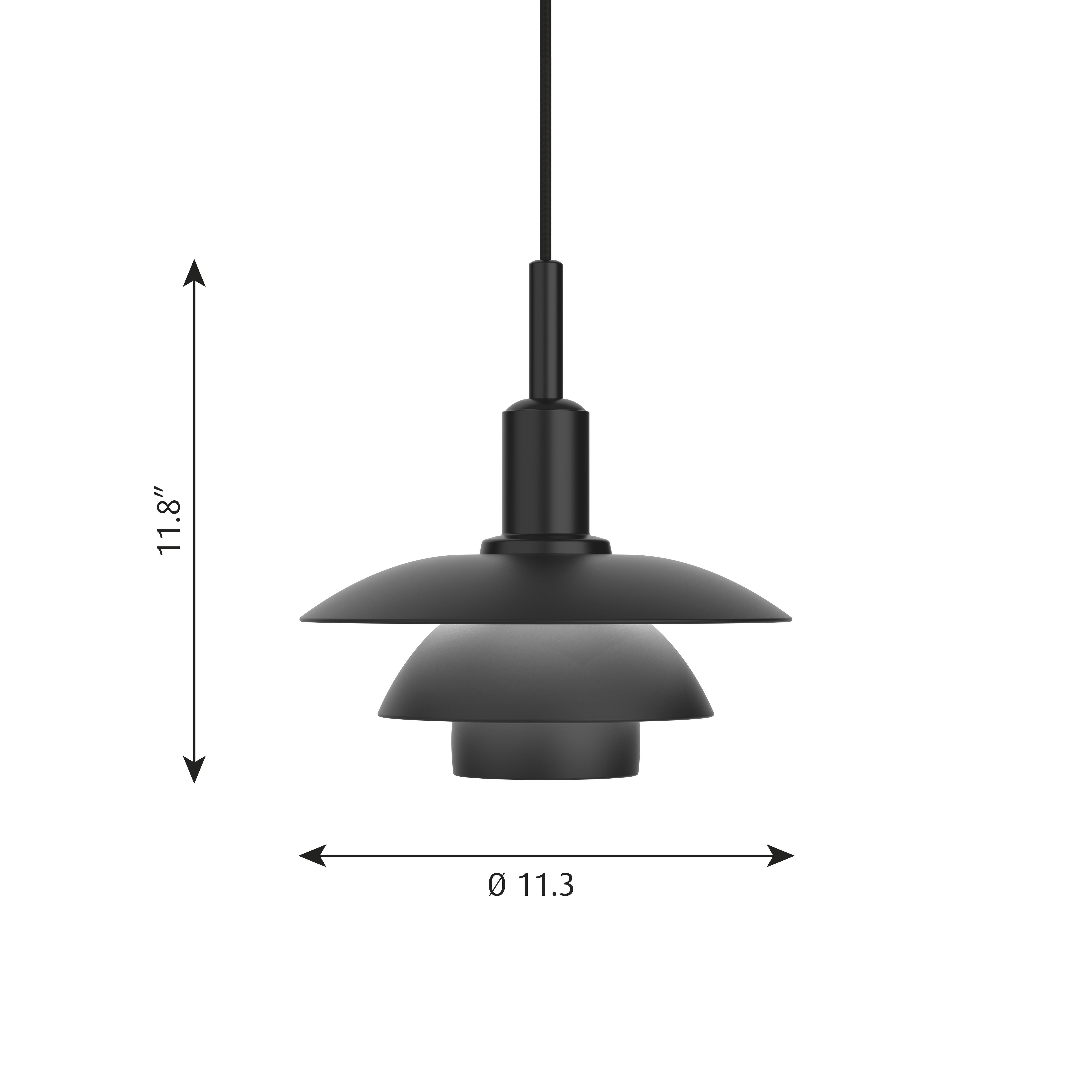 Poul Henningsen 'PH 3/3' Metal Pendant Lamp for Louis Poulsen in Black For Sale 1
