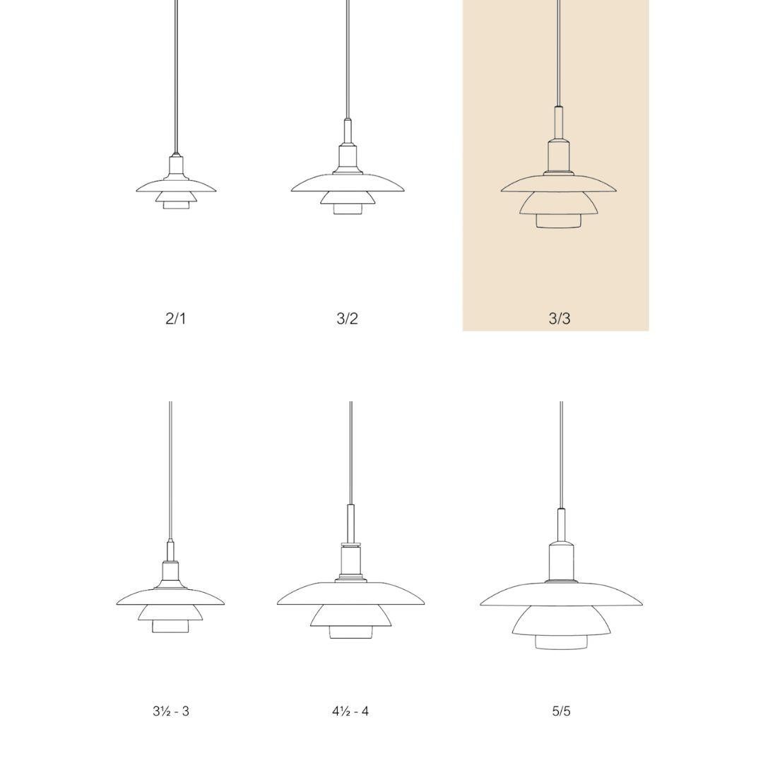 Contemporary Poul Henningsen 'PH 3/3' Pale Rose Pendant Lamp for Louis Poulsen For Sale