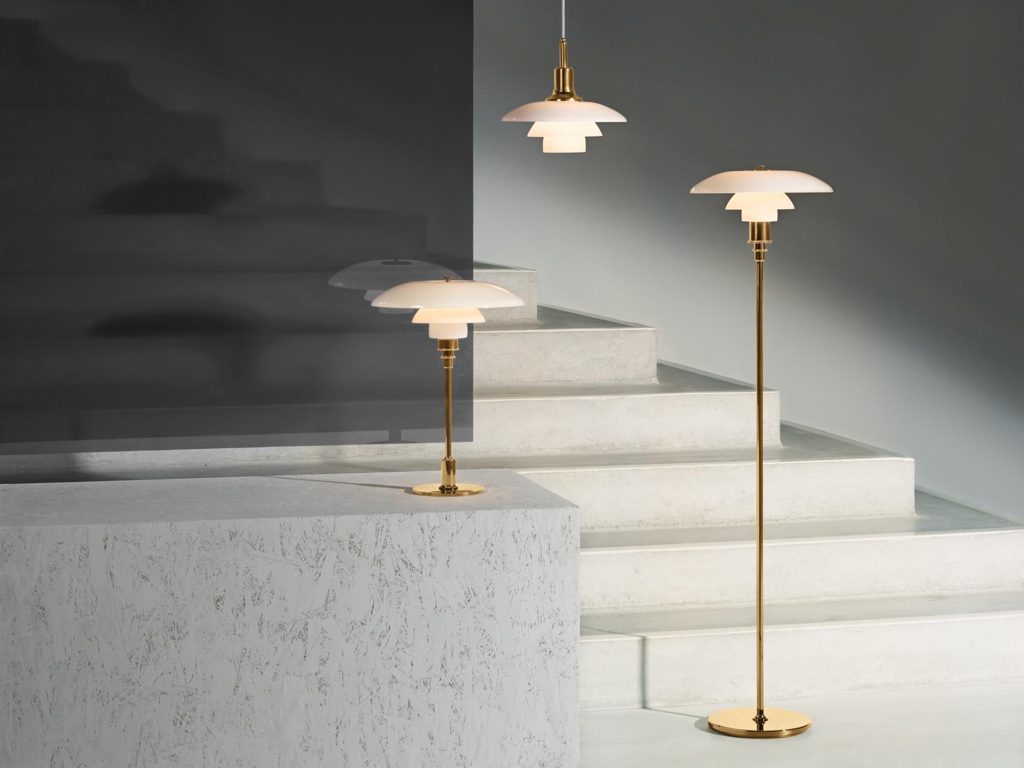 Poul Henningsen 'PH 3½-2½' Opaline Glass Floor Lamp for Louis Poulsen in Black For Sale 3