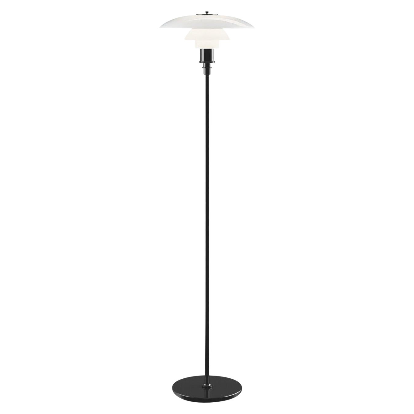 Lampada da terra in vetro opalino 'PH 3½-2½' di Poul Henningsen per Louis Poulsen in nero