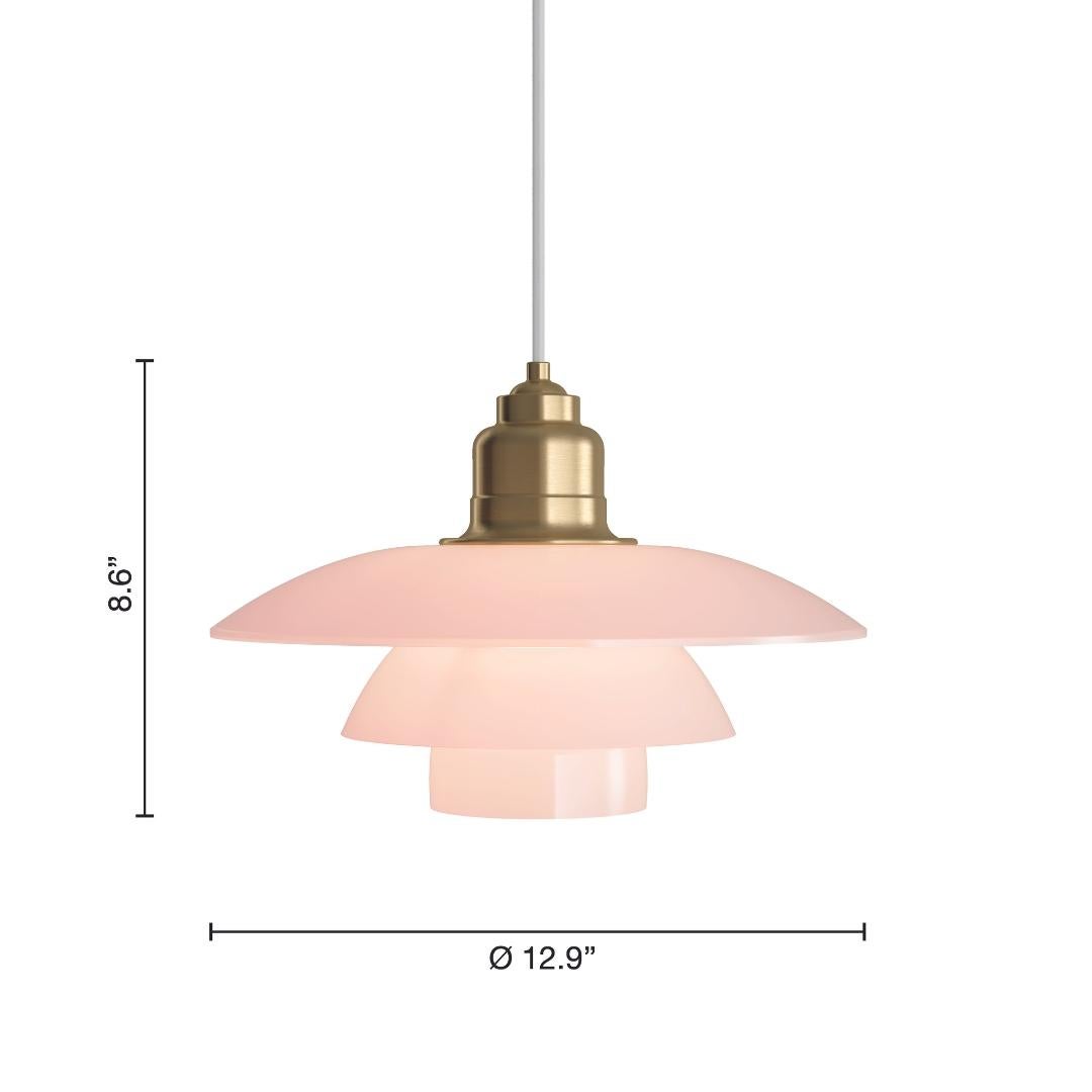 Poul Henningsen PH 3½-3 Pale Rose Glass Pendant for Louis Poulsen For Sale 3