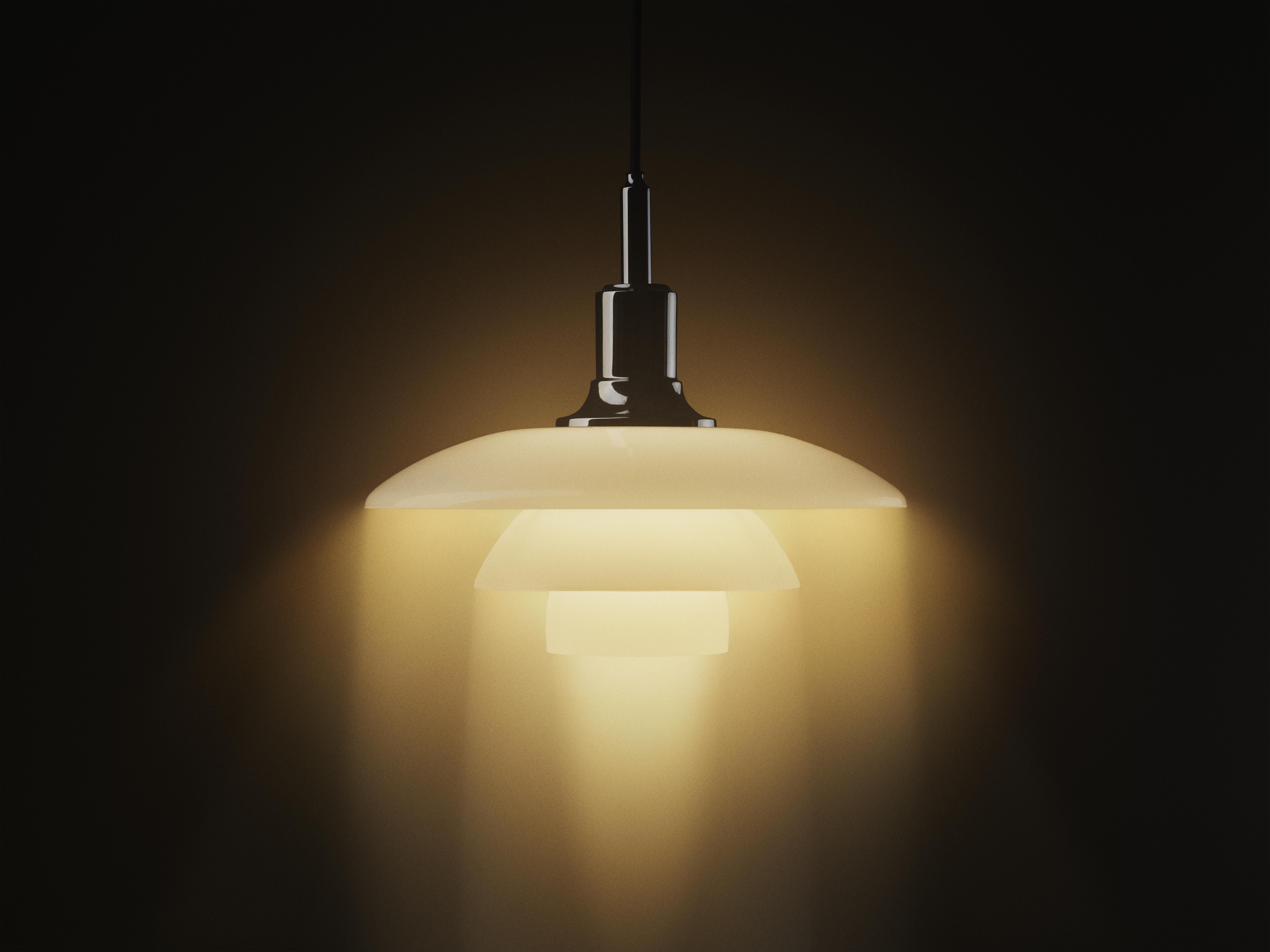 Scandinavian Modern Poul Henningsen PH 3½-3 Pale Rose Glass Pendant for Louis Poulsen For Sale