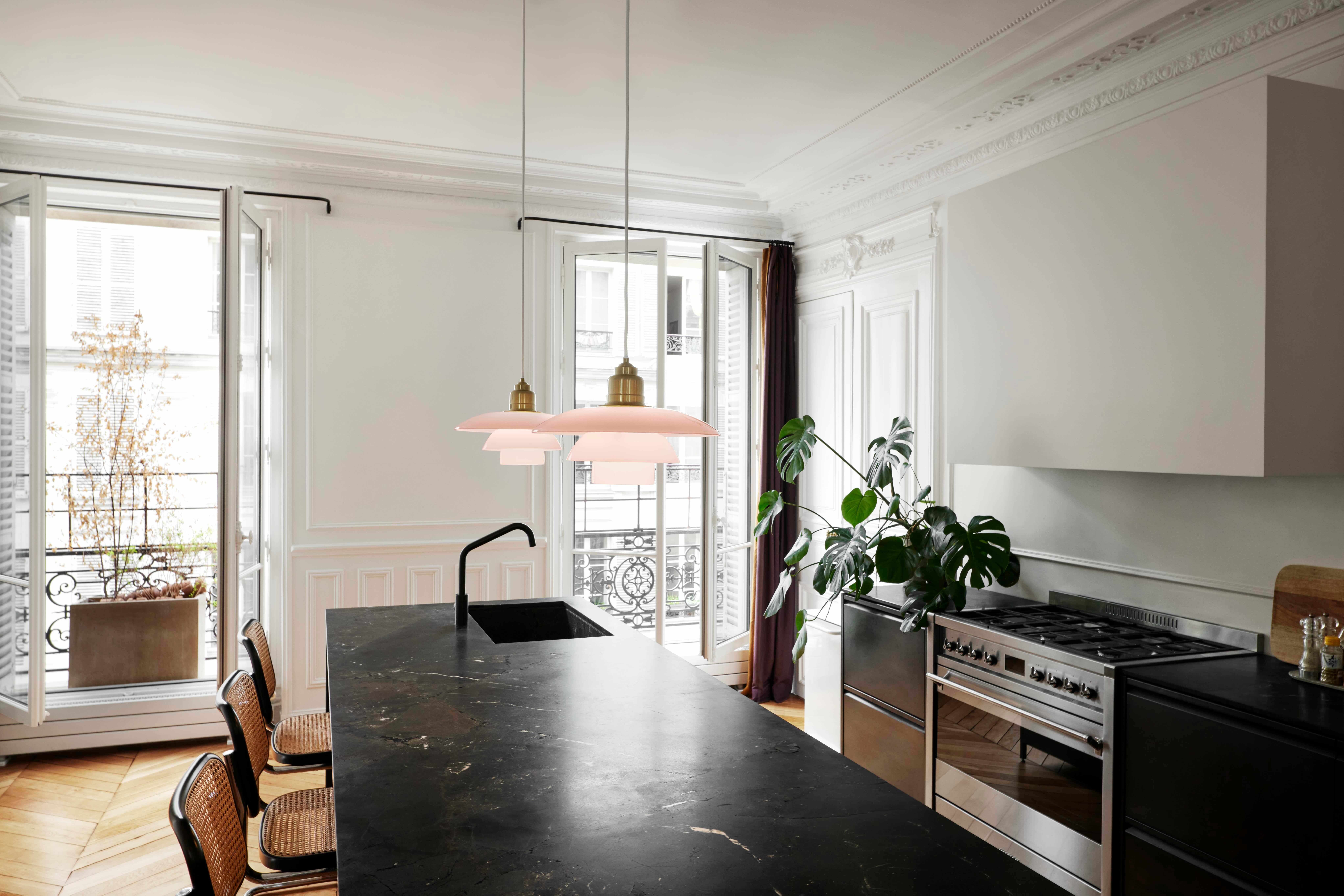 Poul Henningsen PH 3½-3 Pale Rose Glass Pendant for Louis Poulsen For Sale 1