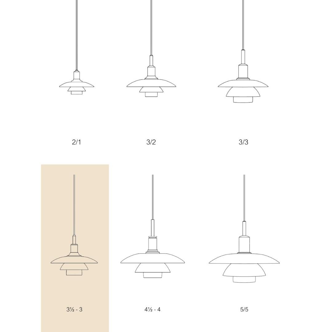 Poul Henningsen PH 3½-3 Pale Rose Glass Pendant for Louis Poulsen For Sale 2