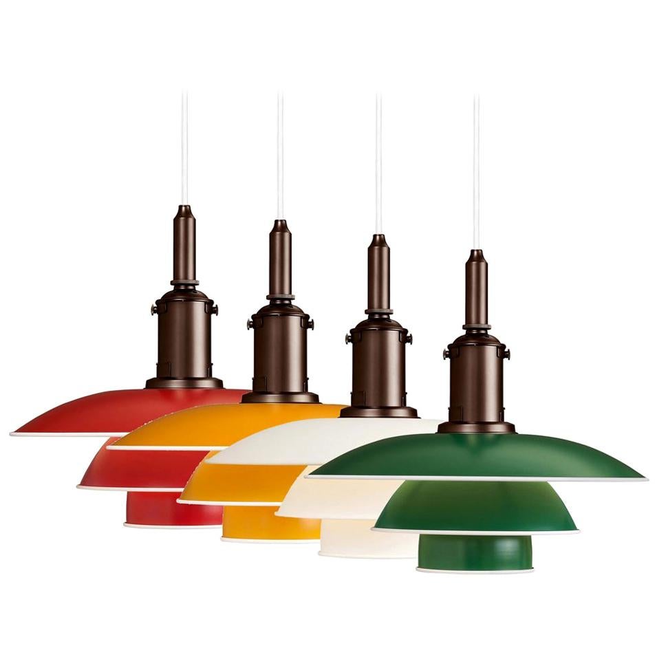 Painted Poul Henningsen PH 3½-3 Pendant for Louis Poulsen in Red For Sale