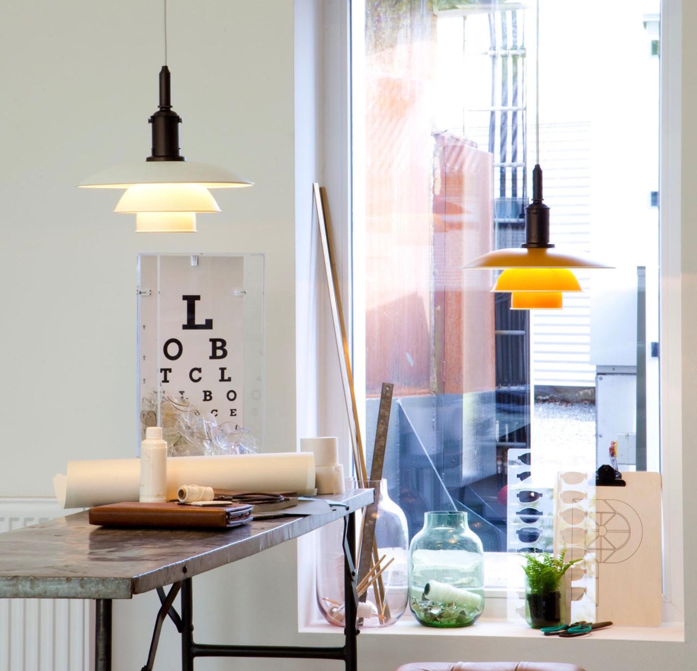 Poul Henningsen PH 3½-3 Pendant in Yellow for Louis Poulsen. Denmark, new production.

The PH 3½-3 pendant is based on Poul Henningsen's original drawings from the late1920s and early 1930s, featuring his renowned three-shade system. The pendant