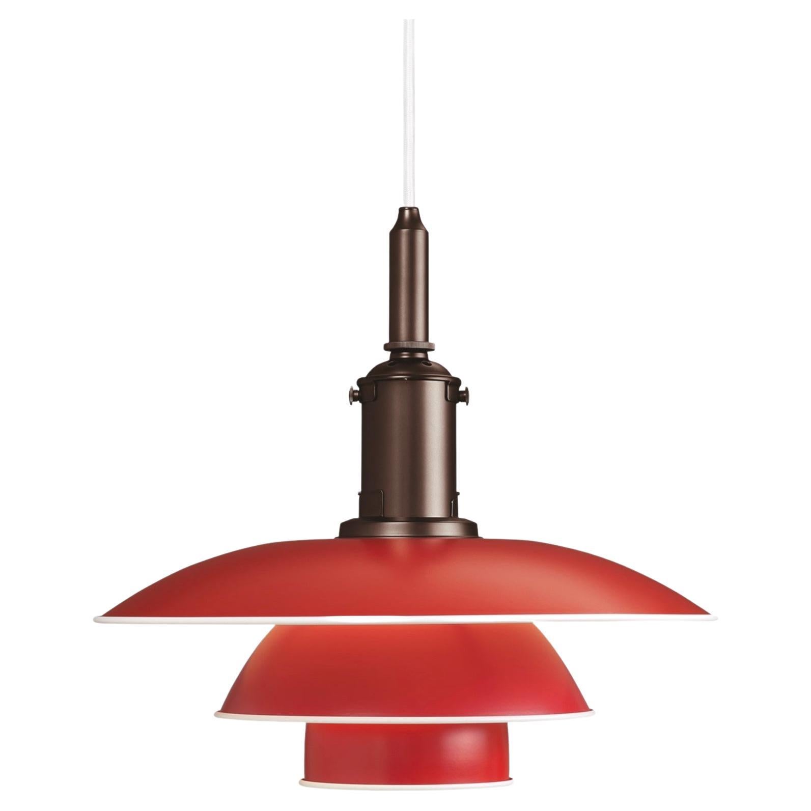 Poul Henningsen PH 3½-3 Pendelleuchte in Rot für Louis Poulsen im Angebot