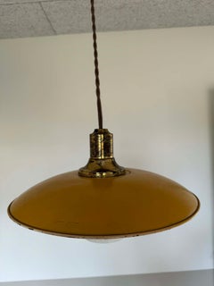 Poul Henningsen PH 3.5/2.5 Pendant Lamp in Zinc and Yellow Glass, Patented