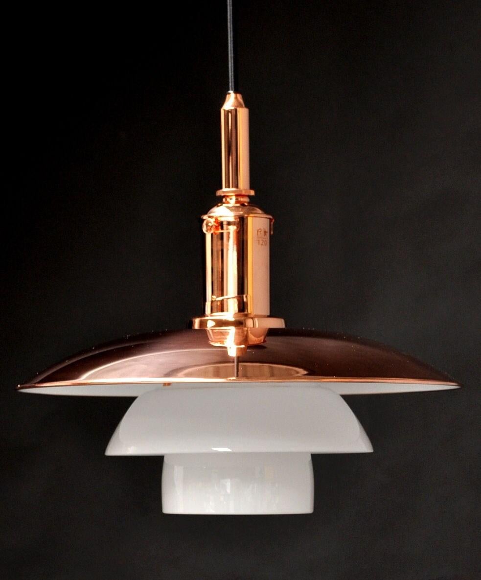 The PH pendant, model 3½-3, is a limited edition designed by Poul Henningsen and produced by Louis Poulsen. This special edition was released to commemorate Poul Henningsen's 120th birthday and was only produced between 1 March 2014 and 30 May