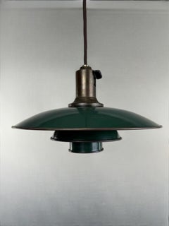 Poul Henningsen PH 3/2 Pendant: Green Copper & Brass, Patented