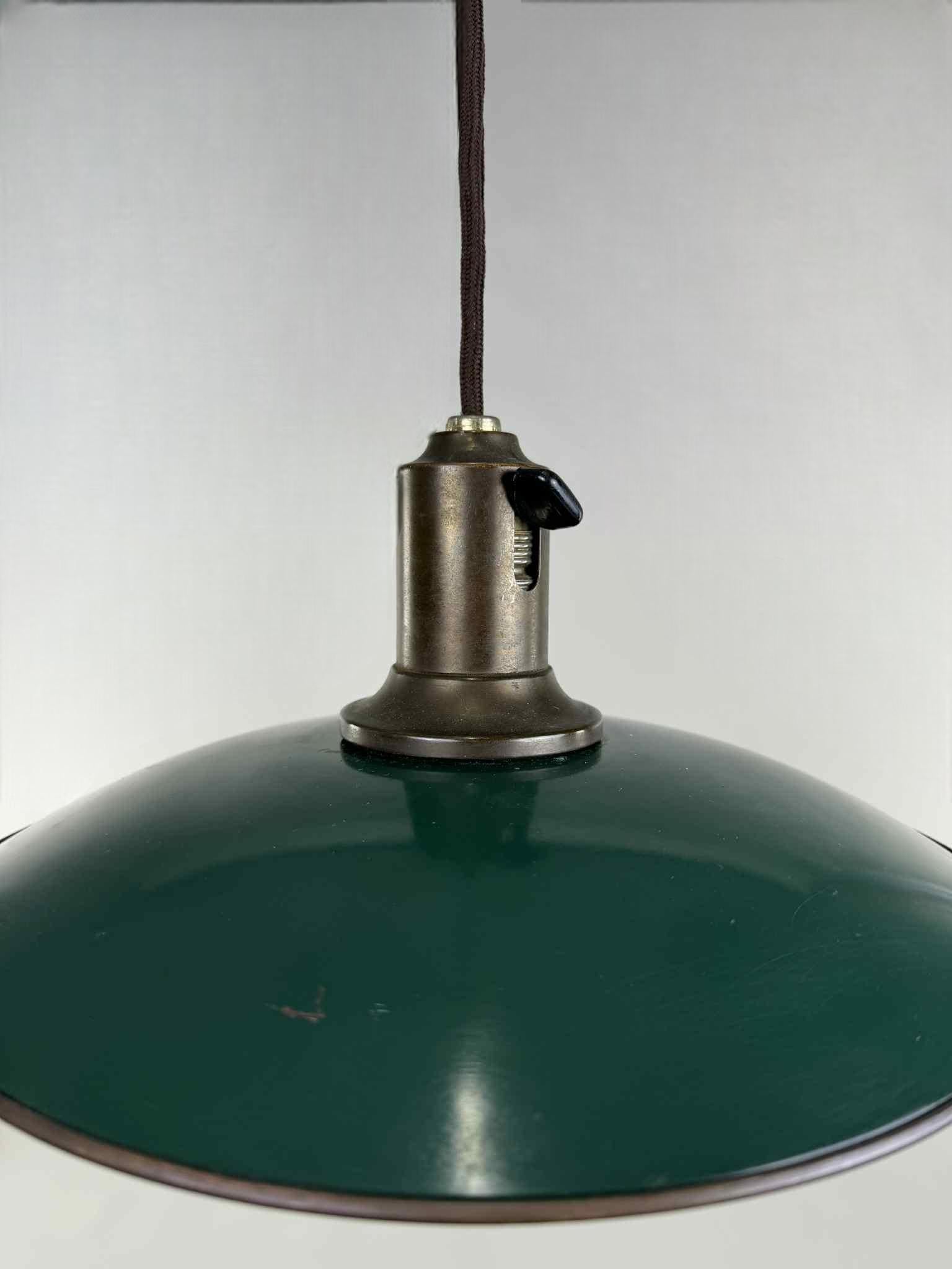 Poul Henningsen PH 4/3 Pendelleuchte: Grünes Kupfer & Messing, patentiert im Angebot 2