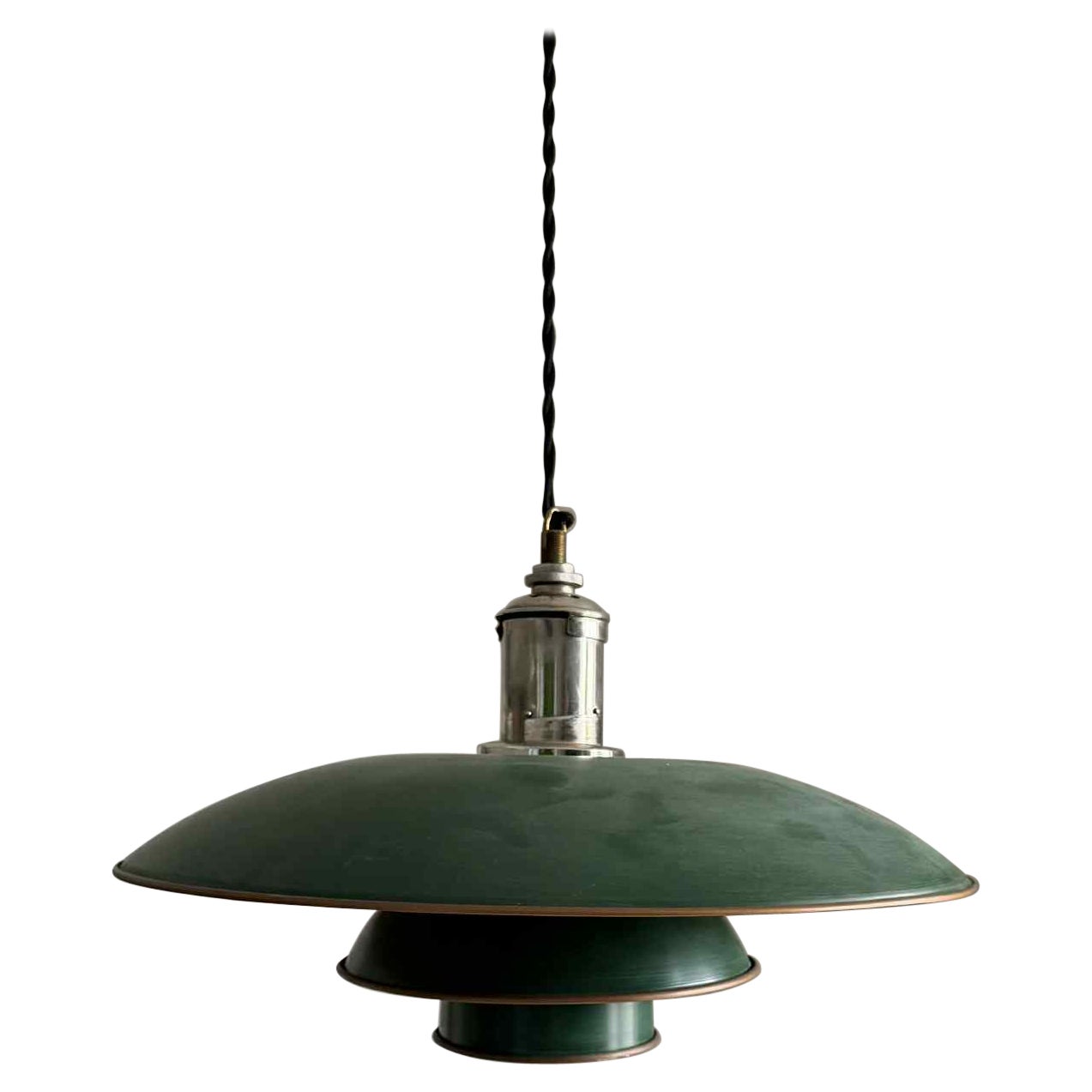 Colgante Poul Henningsen PH 4/3 - "Pat. Appl.", níquel y tonos de cobre verde