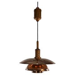 Poul Henningsen PH-4/4 pendant with shades of cobber