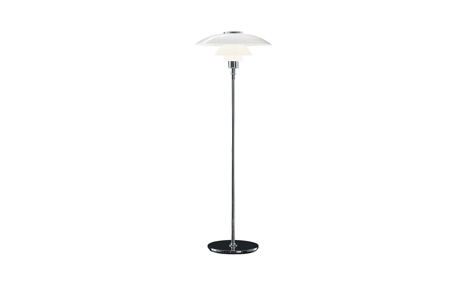 American Poul Henningsen Ph 4½-3½ Glass Floor Lamp For Sale