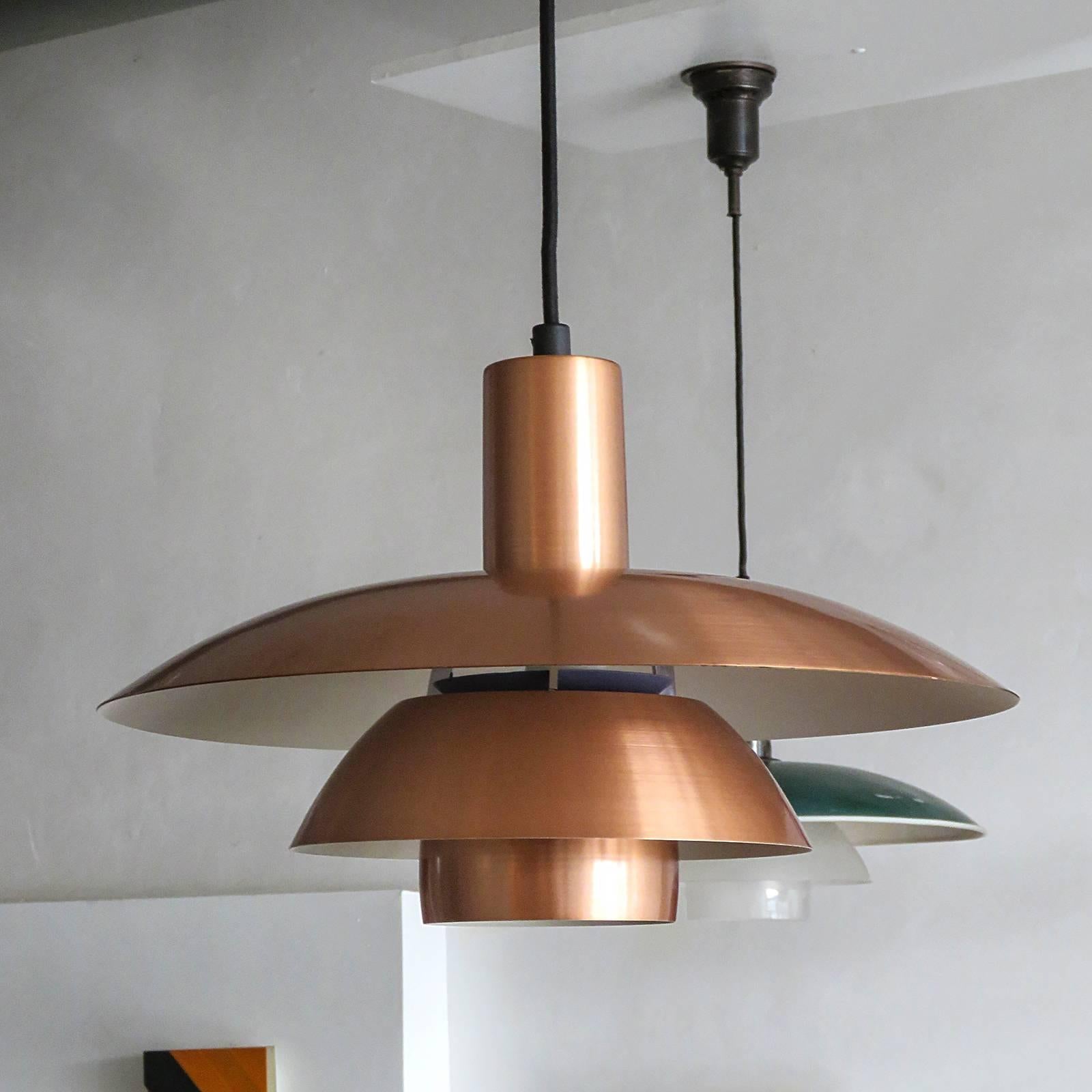 Scandinavian Modern Poul Henningsen PH 4½/4 Copper Pendant