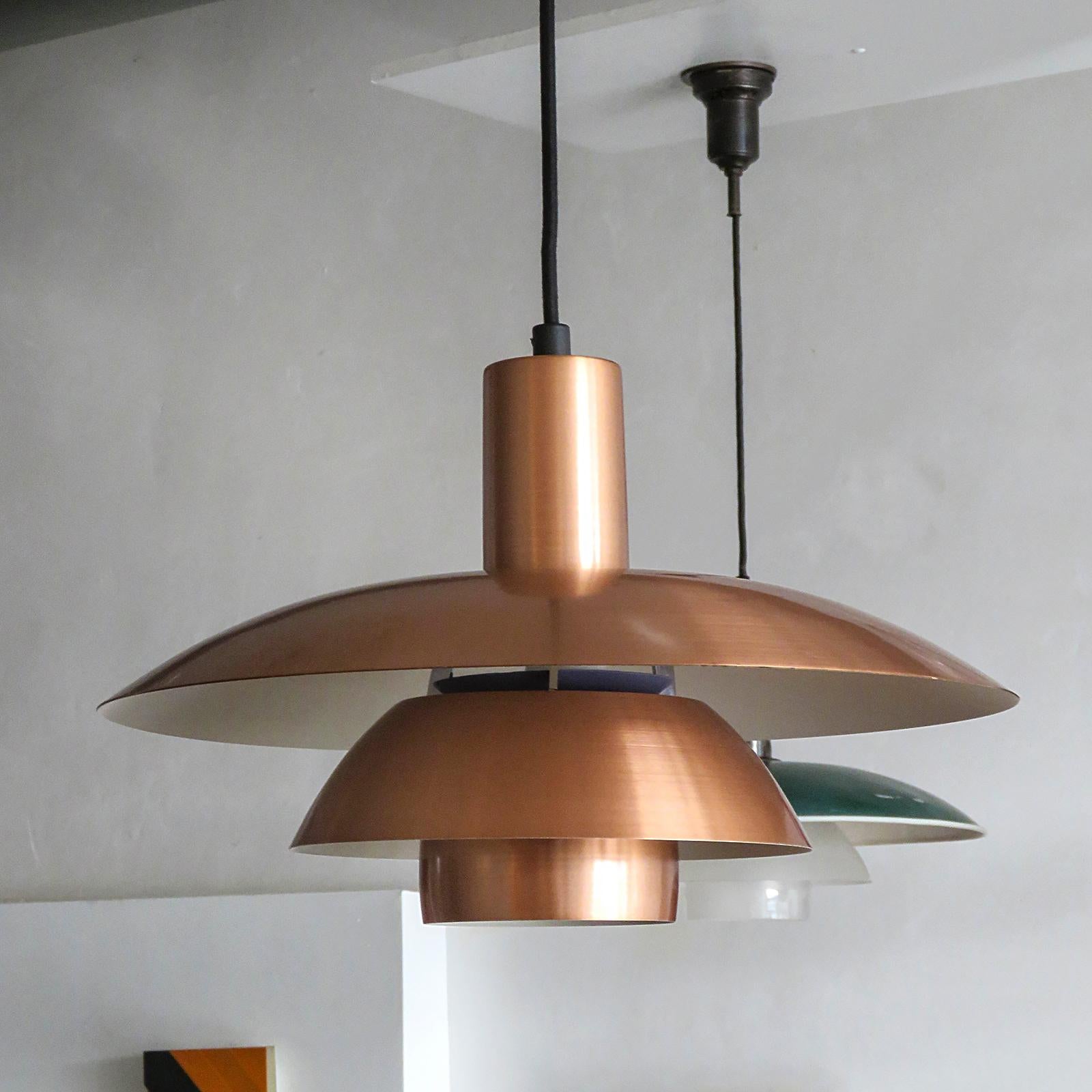 Scandinavian Modern Poul Henningsen PH 4½/4 Copper Pendant