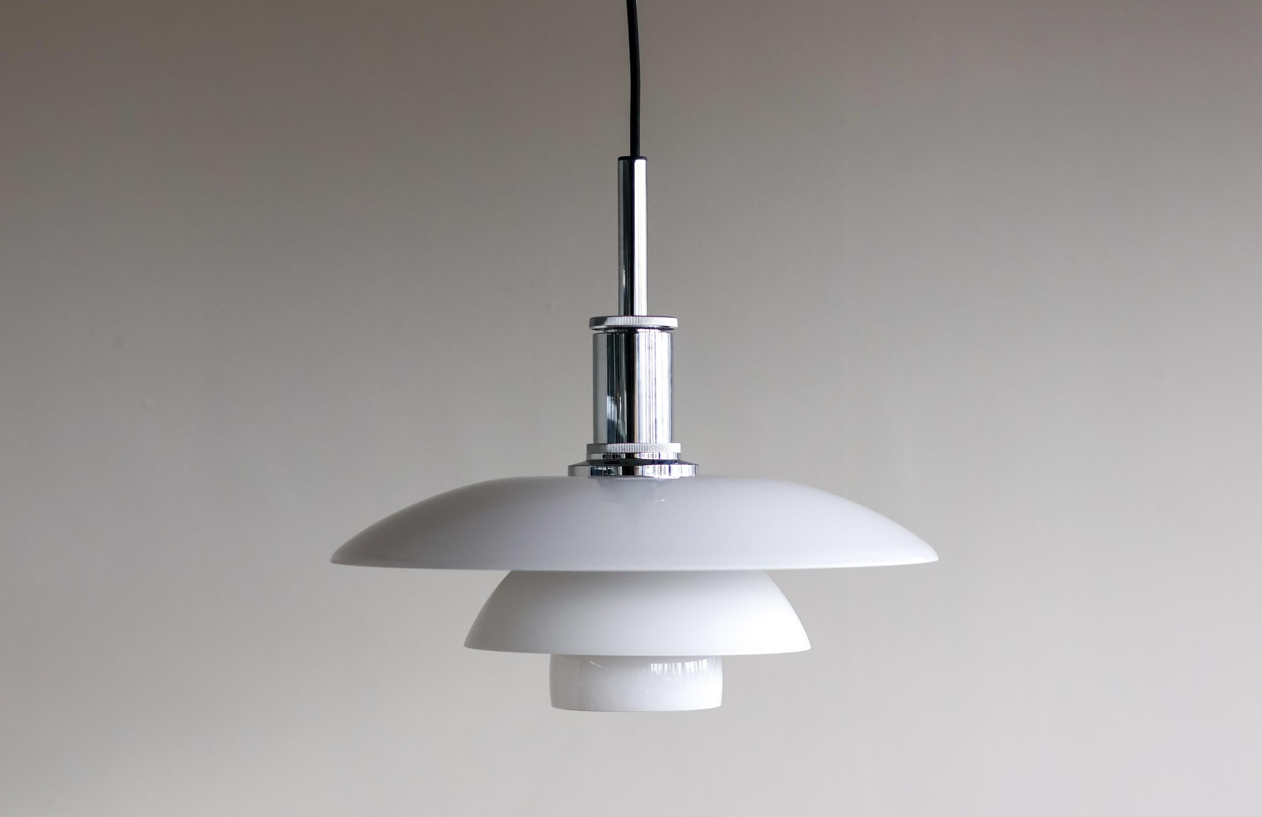 Danish Poul Henningsen PH 4½-4 Glass Pendant For Sale