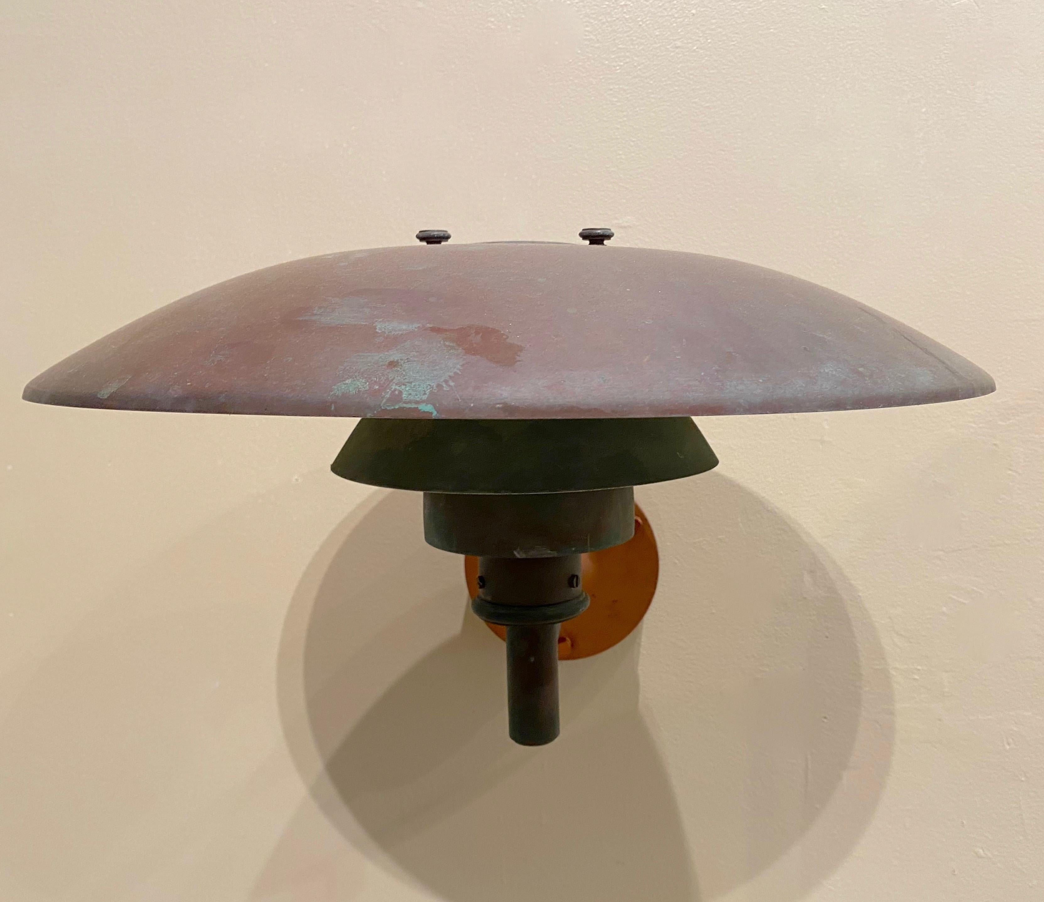Late 20th Century Poul Henningsen PH 4.5 / 3 Copper Wall Sconce by Louis Poulsen