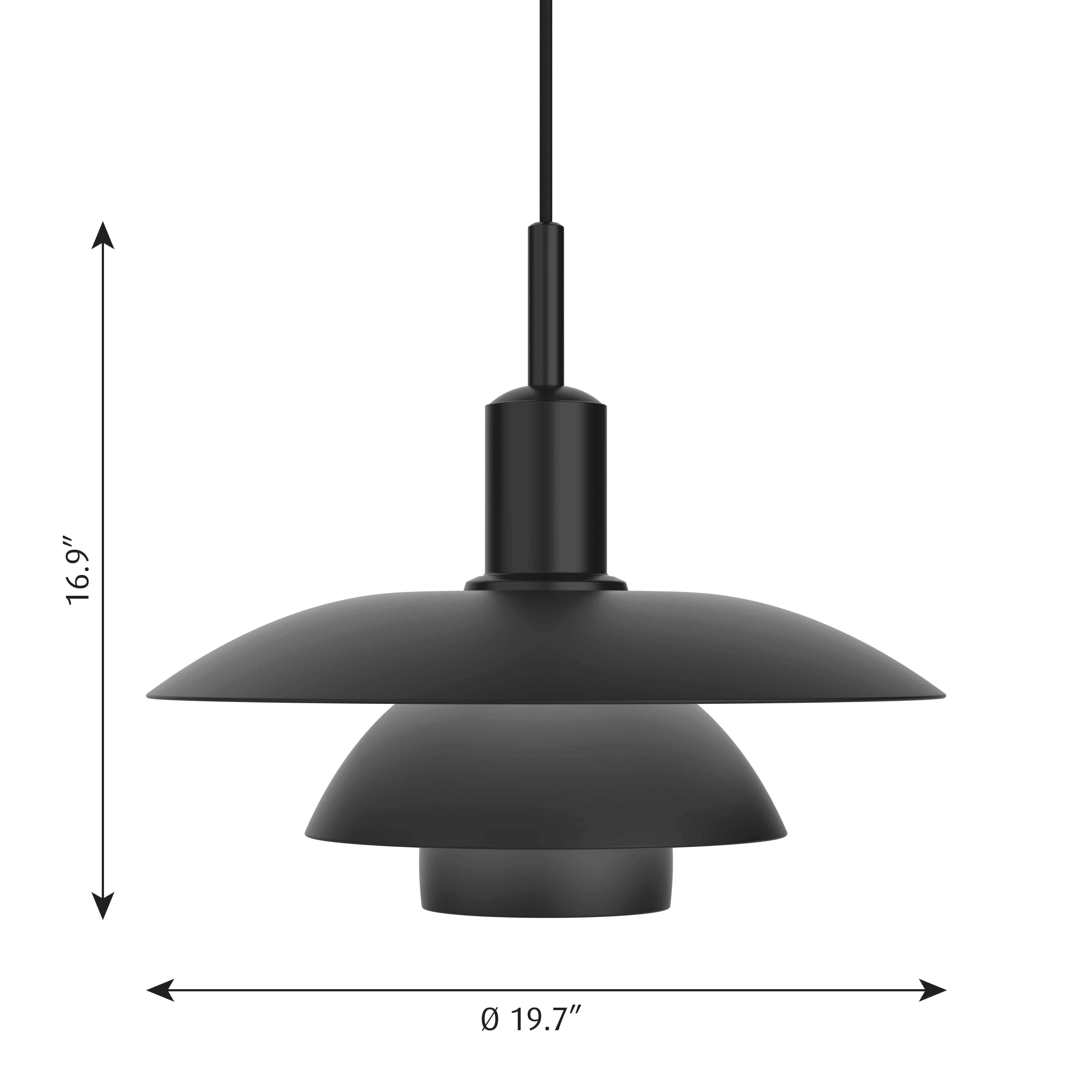 Poul Henningsen 'PH 5/5' Metal Pendant Lamp for Louis Poulsen in Black For Sale 3