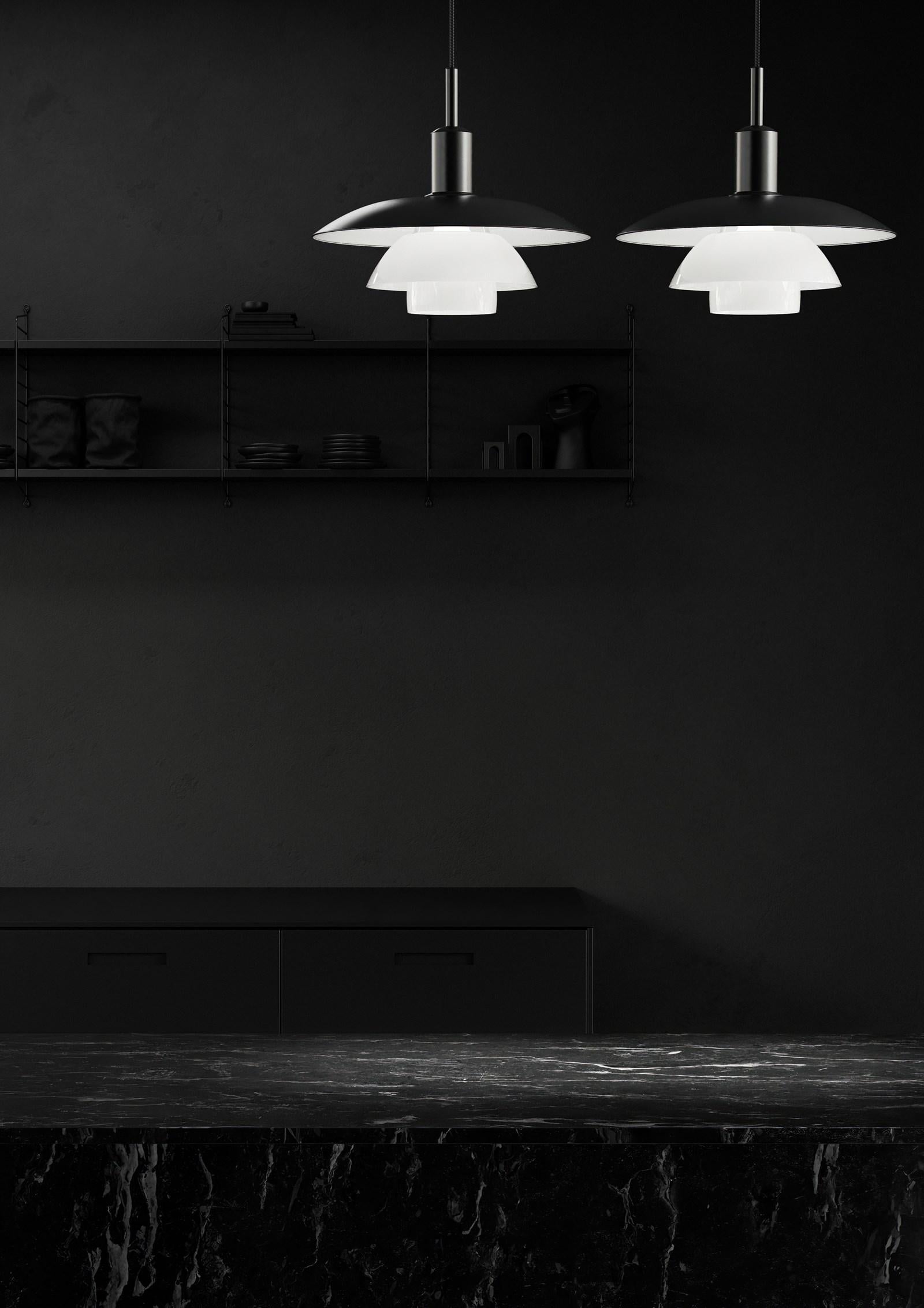 Poul Henningsen 'PH 5/5' Metal Pendant Lamp for Louis Poulsen in Black For Sale 6