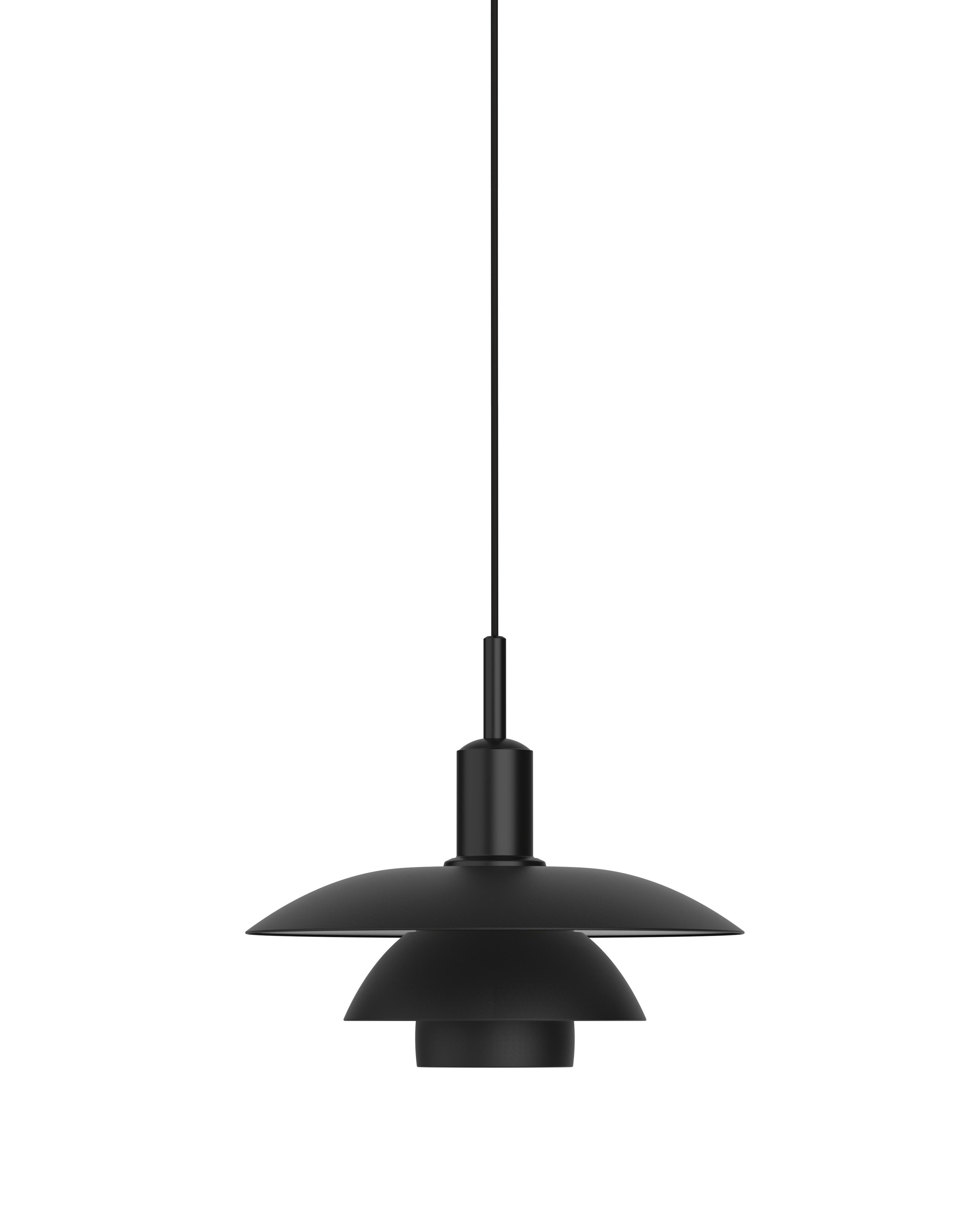 Poul Henningsen 'PH 5/5' Metal Pendant Lamp for Louis Poulsen in Black In New Condition For Sale In Glendale, CA