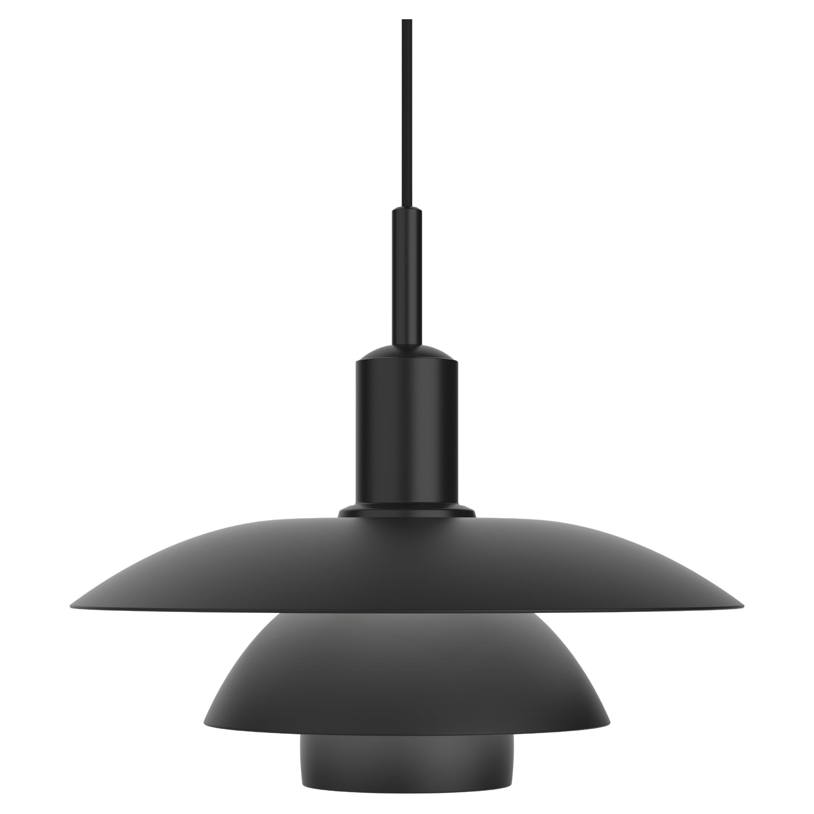 Lampe suspendue en métal 'PH 5/5' de Poul Henningsen pour Louis Poulsen en noir en vente