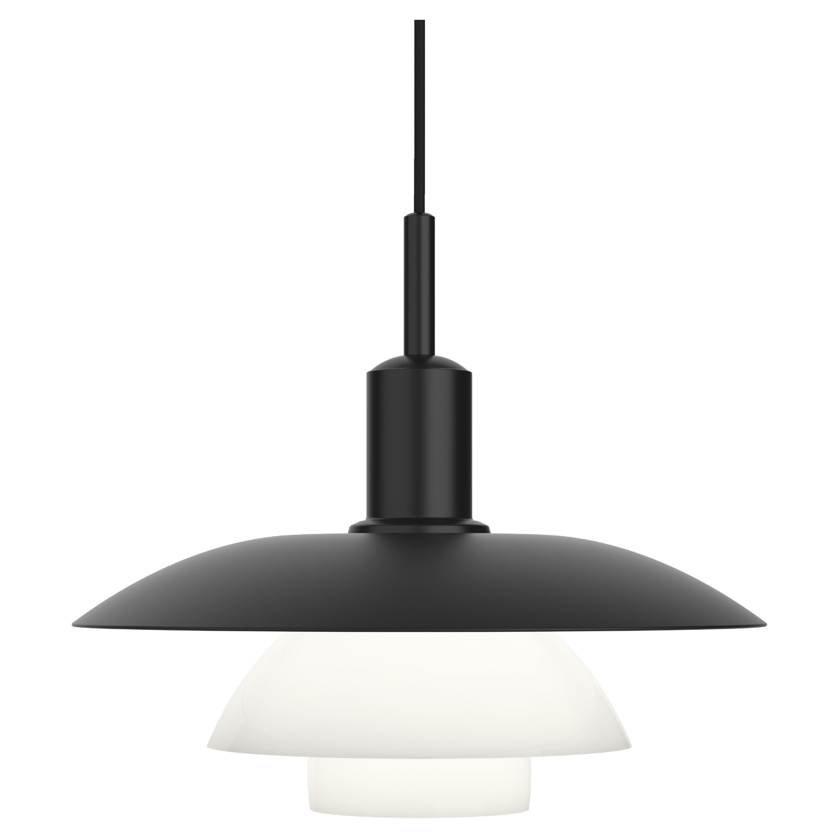 Poul Henningsen 'PH 5/5' Opaline Glass and Metal Pendant Lamp for Louis Poulsen For Sale