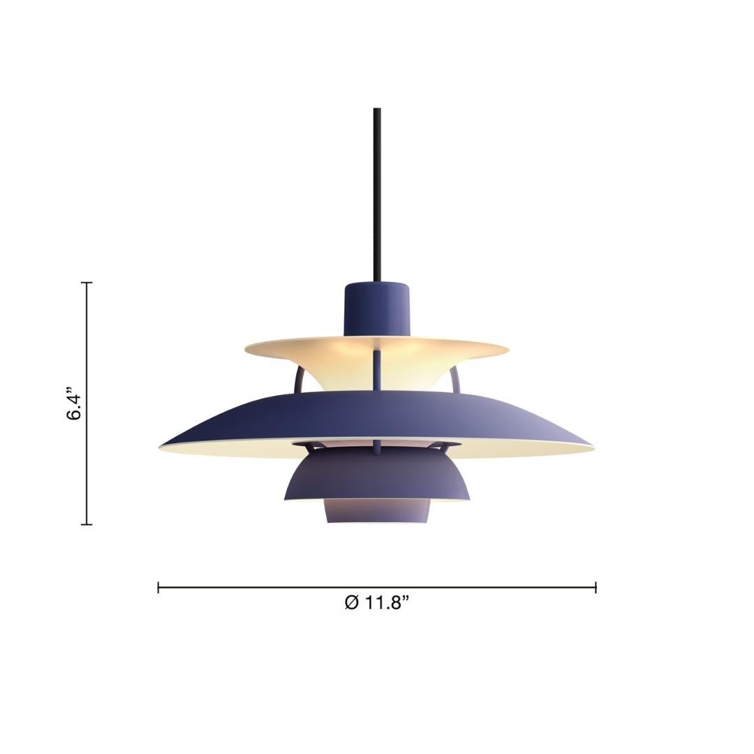 Poul Henningsen 'PH 5 Mini' Monochrome Pendant for Louis Poulsen For Sale 8