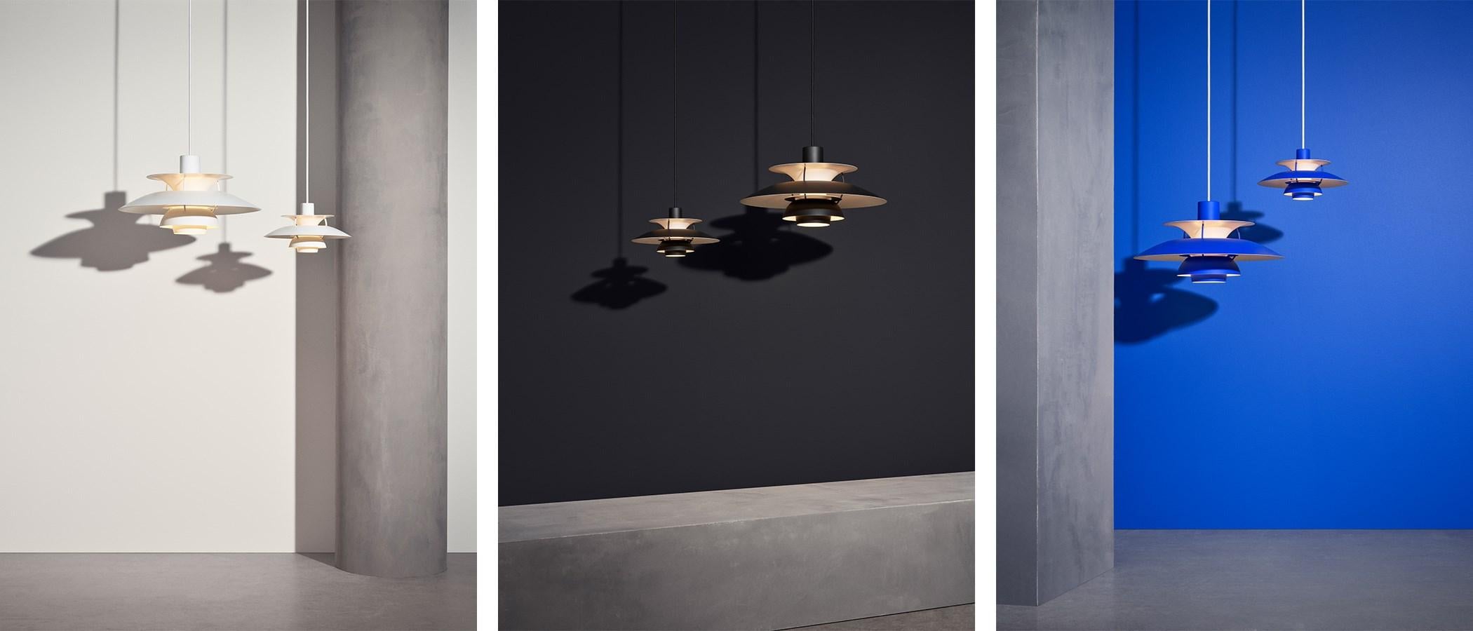 Colgante PH 5 de Poul Henningsen para Louis Poulsen en negro monocromo Danés en venta