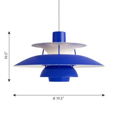 Poul Henningsen PH 5 Pendant for Louis Poulsen in All Blue