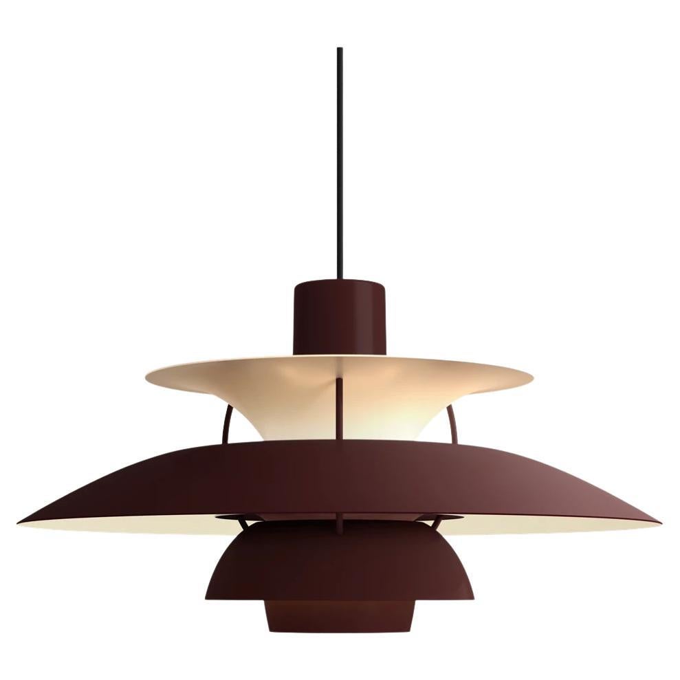 Colgante "PH 5" de Poul Henningsen para Louis Poulsen en monocromo burdeos