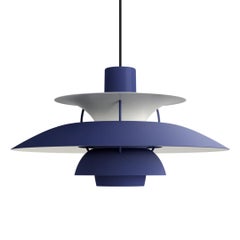 Poul Henningsen 'PH 5' Pendant for Louis Poulsen in Monochrome Dusty Indigo