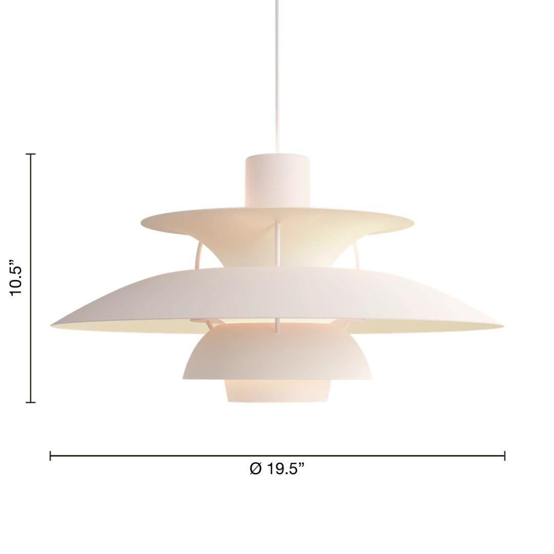 Pendentif 'PH 5' de Poul Henningsen pour Louis Poulsen en monochrome Pale Blush Neuf - En vente à Glendale, CA