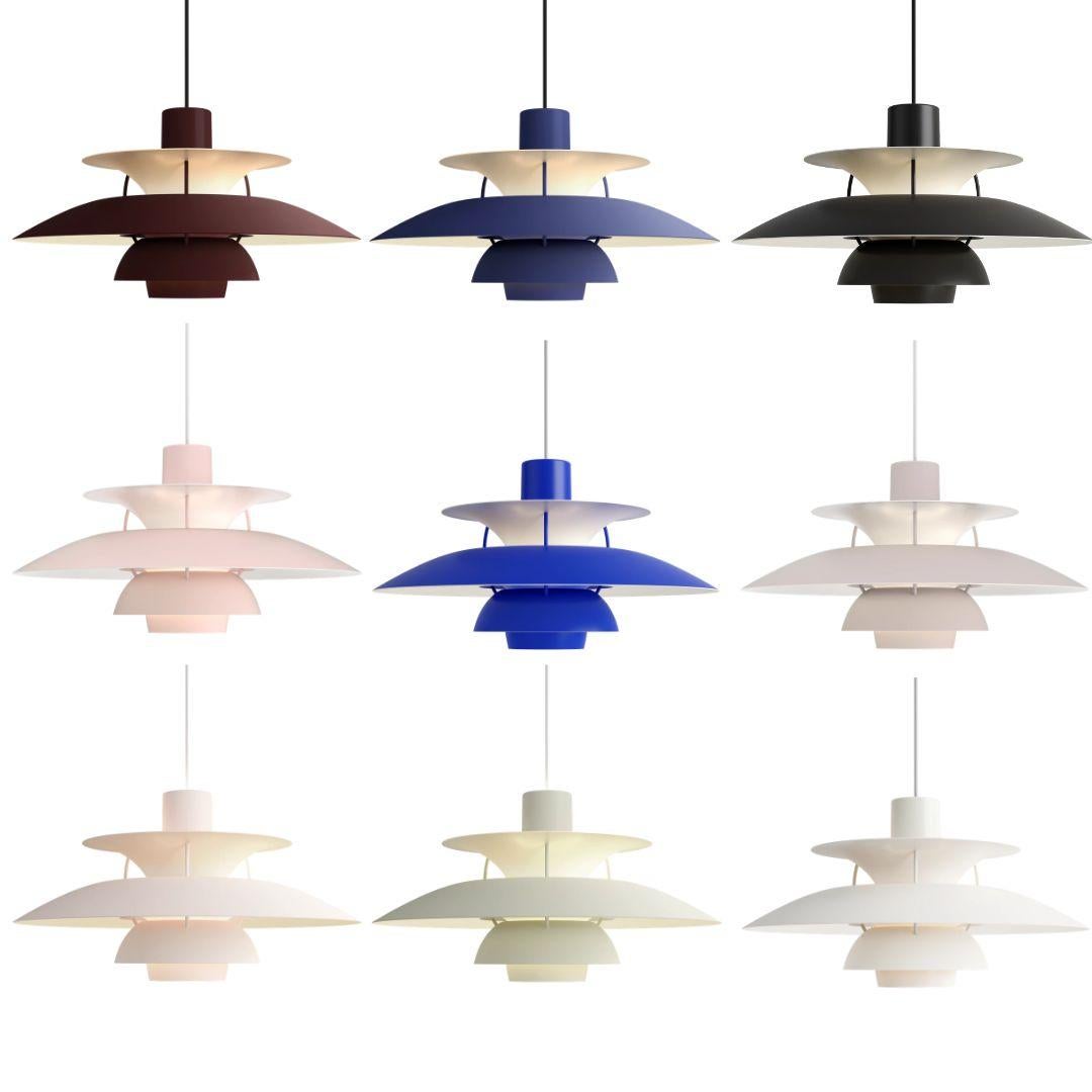 Poul Henningsen 'PH 5' Pendant for Louis Poulsen in Monochrome Pale Pewter For Sale 6