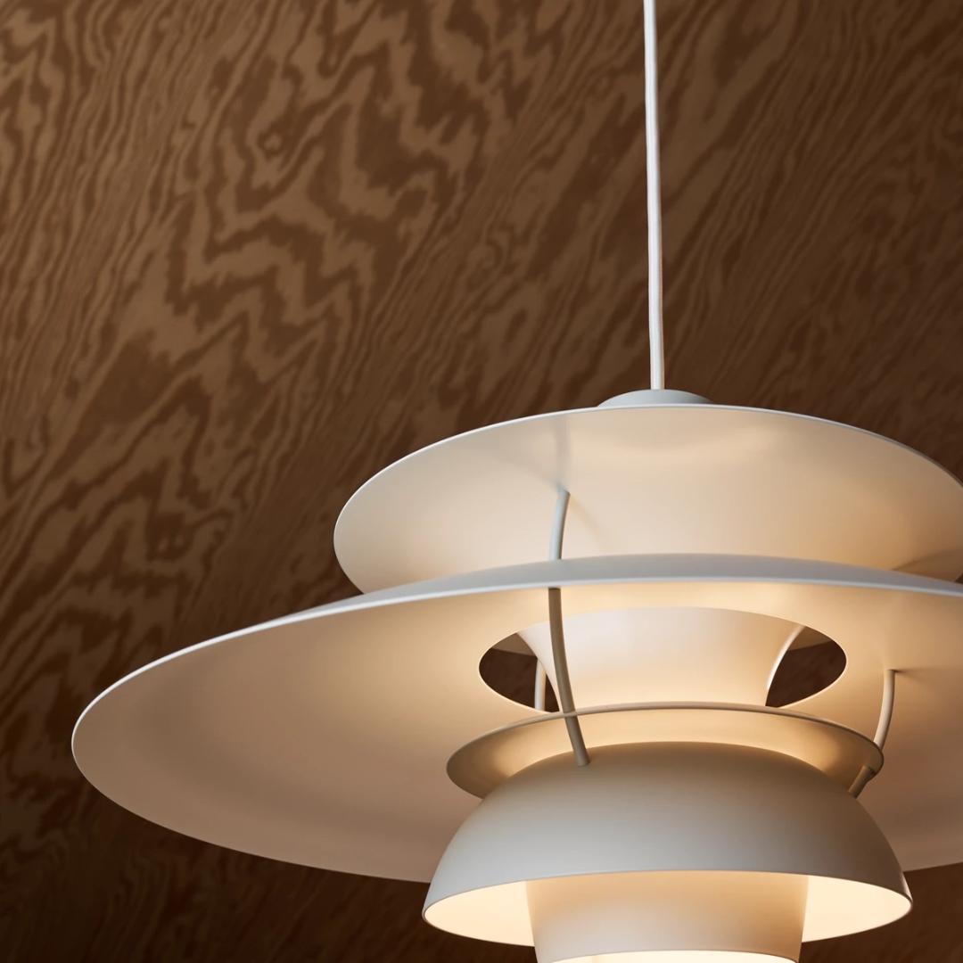 Aluminum Poul Henningsen 'PH 5' Pendant for Louis Poulsen in Monochrome Pale Pewter For Sale