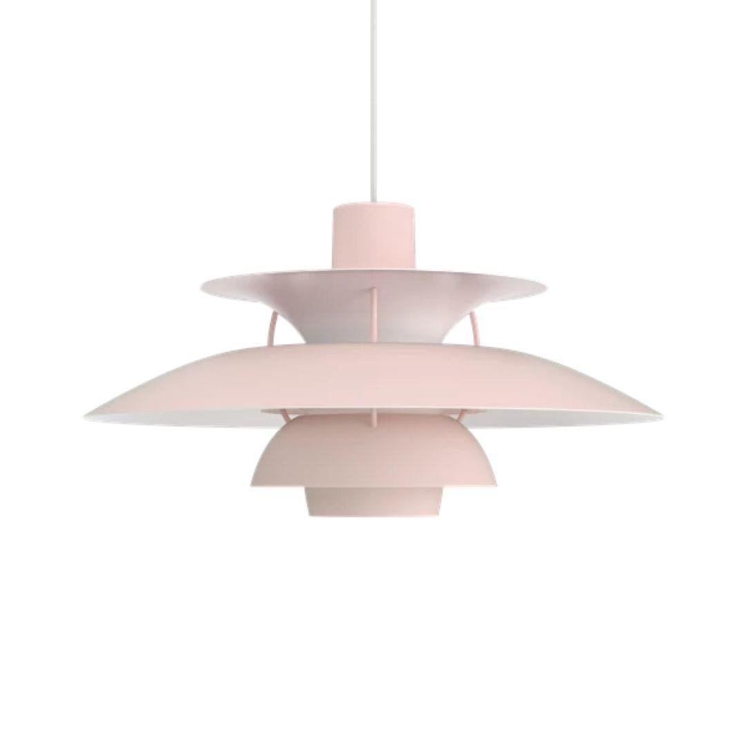 Danois Pendentif PH 5 Poul Henningsen pour Louis Poulsen en rose pâle en vente