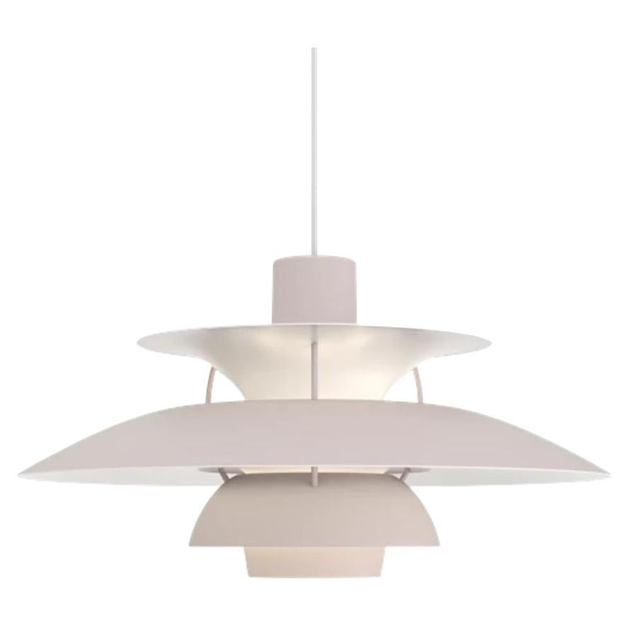 Poul Henningsen Ph 5 Pendant for Louis Poulsen in Pastel Blue Rose Peach In New Condition For Sale In Glendale, CA