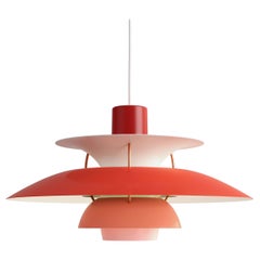 Poul Henningsen, pendentif PH 5 pour Louis Poulsen en rouge