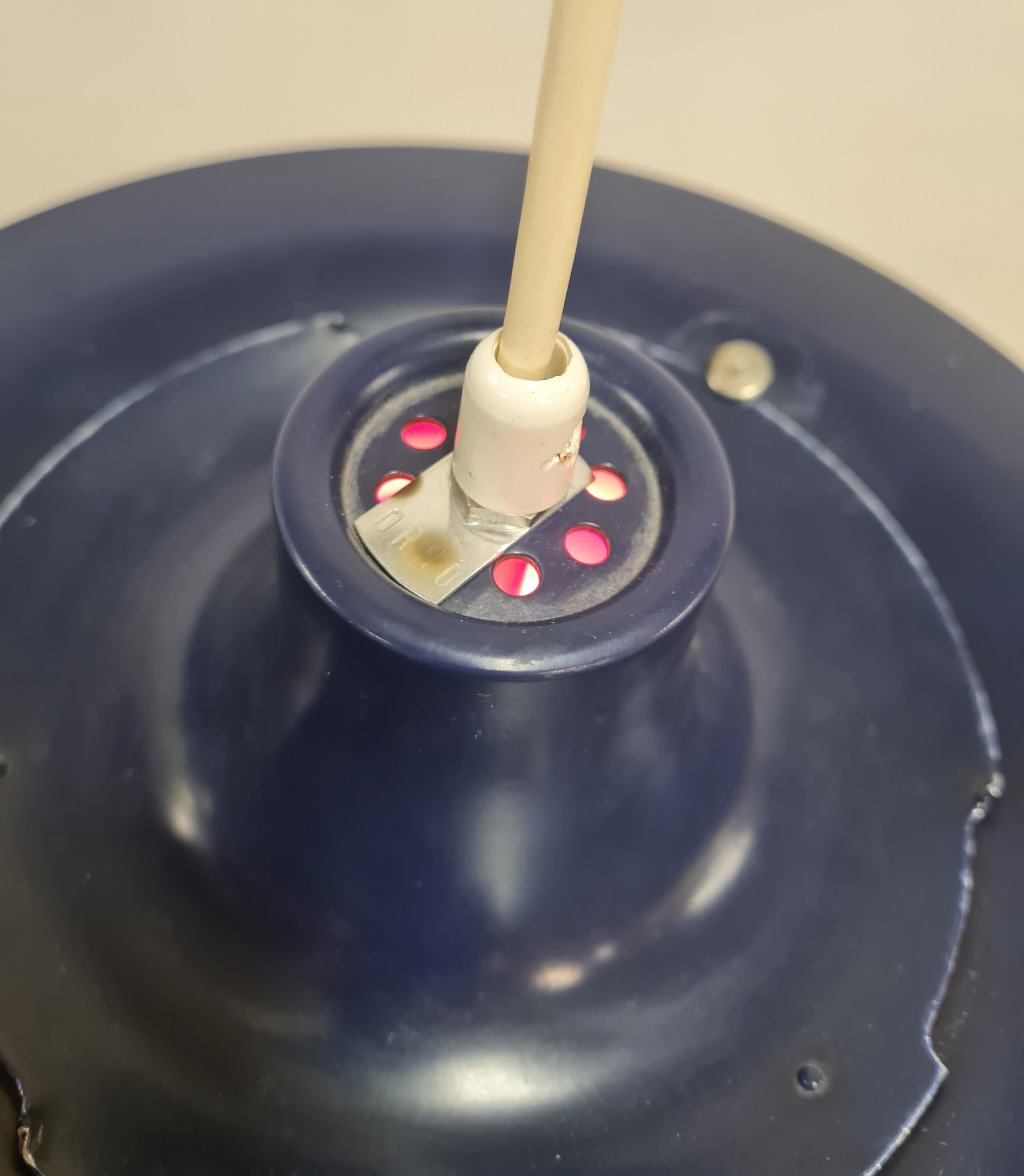 Poul Henningsen PH 5 Pendant in Dark Blue & Red, Rare Orno Edition, 1960s For Sale 3