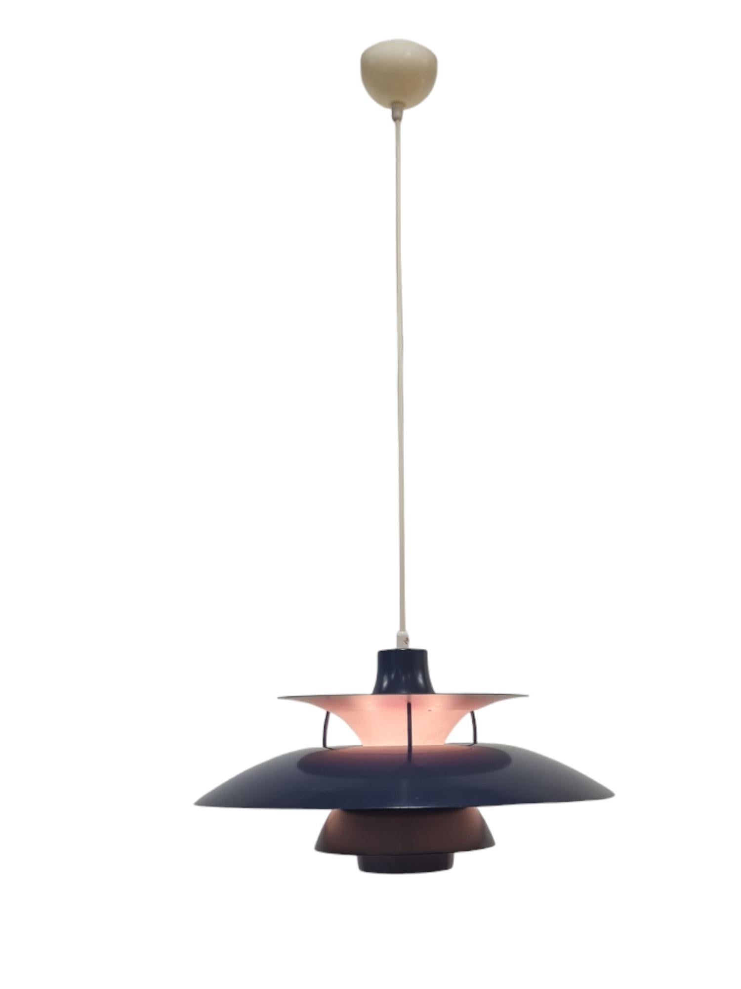 Poul Henningsen PH 5 Pendant in Dark Blue & Red, Rare Orno Edition, 1960s For Sale 6