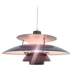 Colgante PH 5 de Poul Henningsen en azul oscuro y rojo, rara edición Orno, años 60