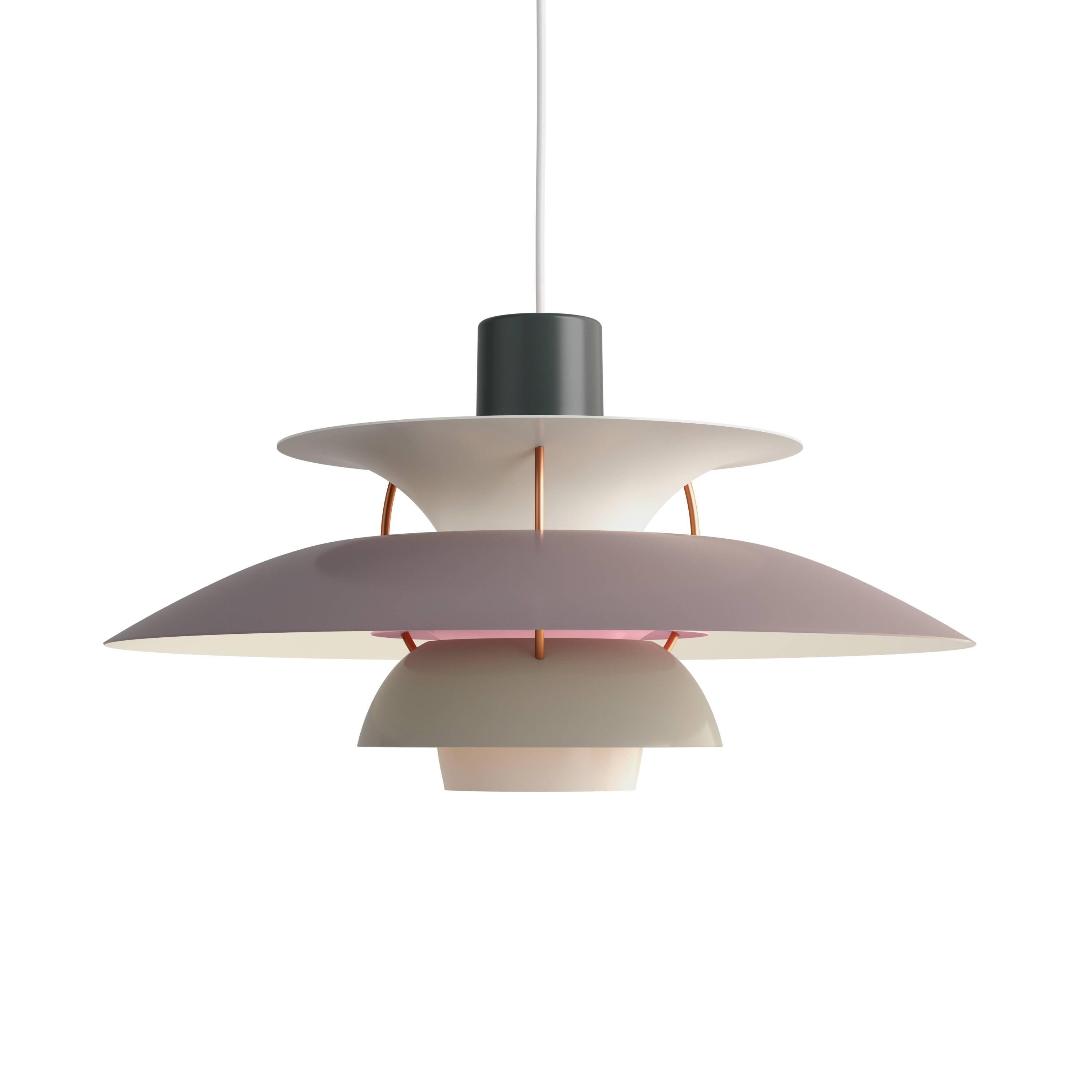 Poul Henningsen PH 5 Pendant for Louis Poulsen in Classic White In New Condition For Sale In Glendale, CA