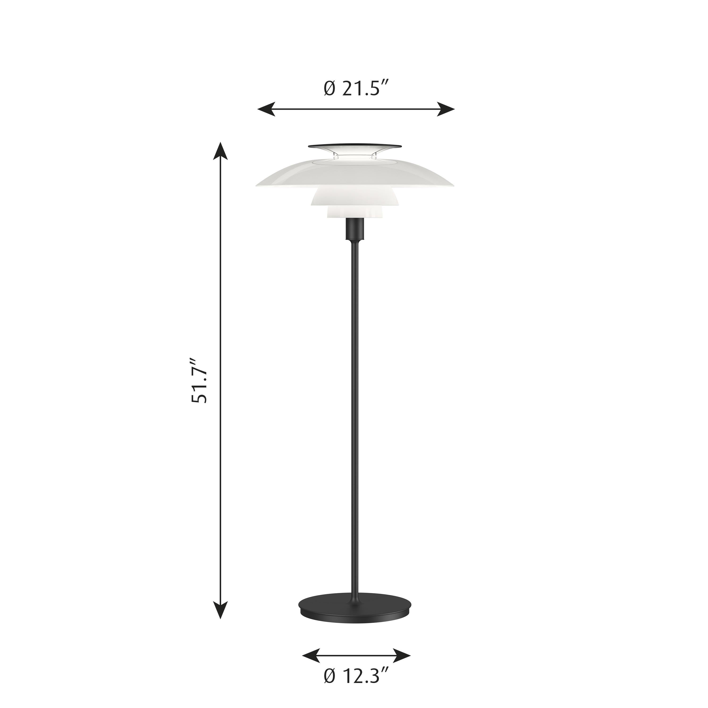 Poul Henningsen 'PH 80' Floor Lamp for Louis Poulsen in Black and White For Sale 2